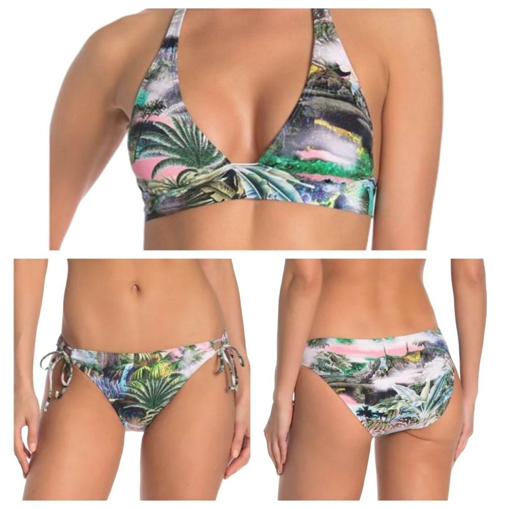 The Bikini Lab Women Sm Pink Tropical Beach Triang